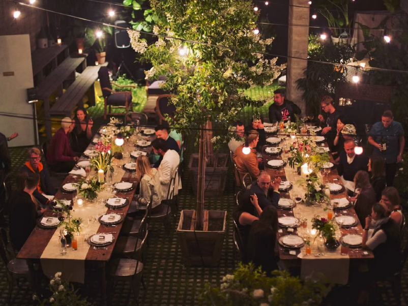 Attendees at a private dinner for accounts Field Marketing